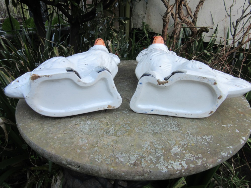 LARGE PAIR ANTIQUE STAFFORDSHIRE DOGS c1880 View V