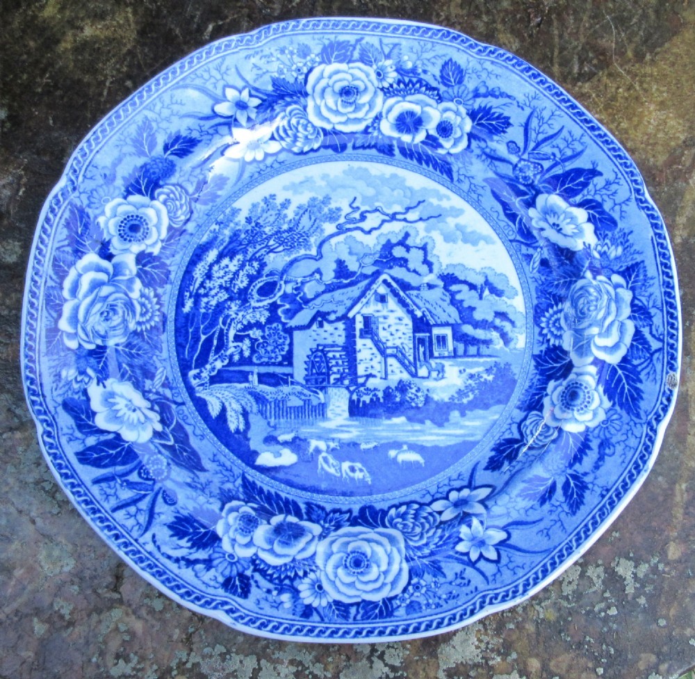 COLLECTION OF SIX ENGLISH BLUE & WHITE PLATES c1830 View VIII