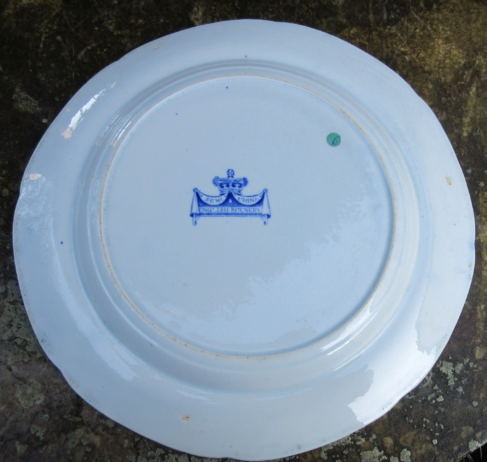 COLLECTION OF SIX ENGLISH BLUE & WHITE PLATES c1830 View XIII