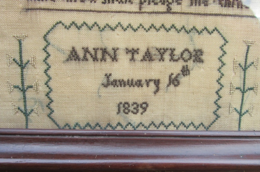 VICTORIAN LOVERS' SAMPLER ANN TAYLOR 1839 View III