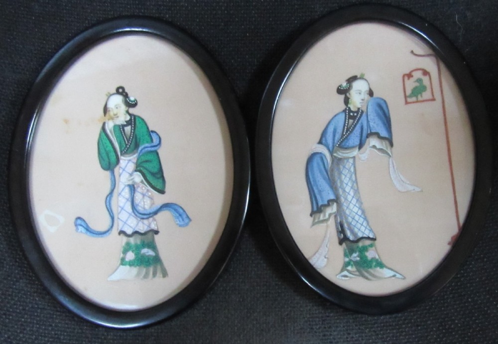 GROUP OF 4 CHINESE PITH  PAINTINGS c1880 View II