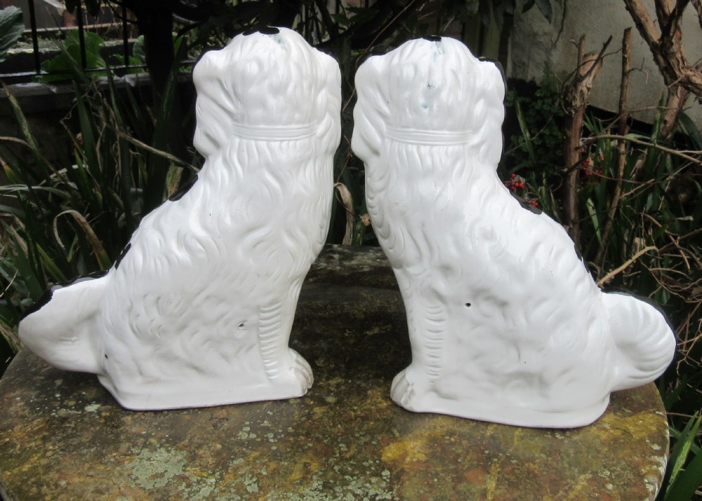 GRAND PAIR STAFFORDSHIRE DOGS No 1 SIZE c1880 View III