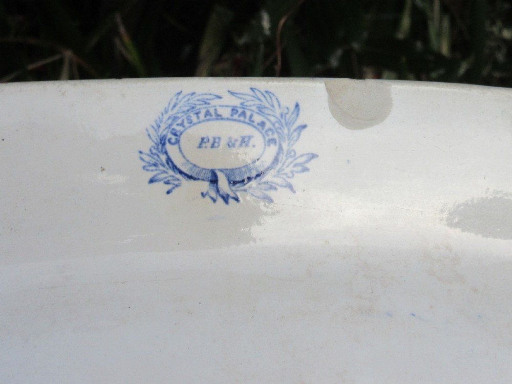 GREAT EXHIBITION BLUE & WHITE CRYSTAL PALACE PLATTER 1851 View II