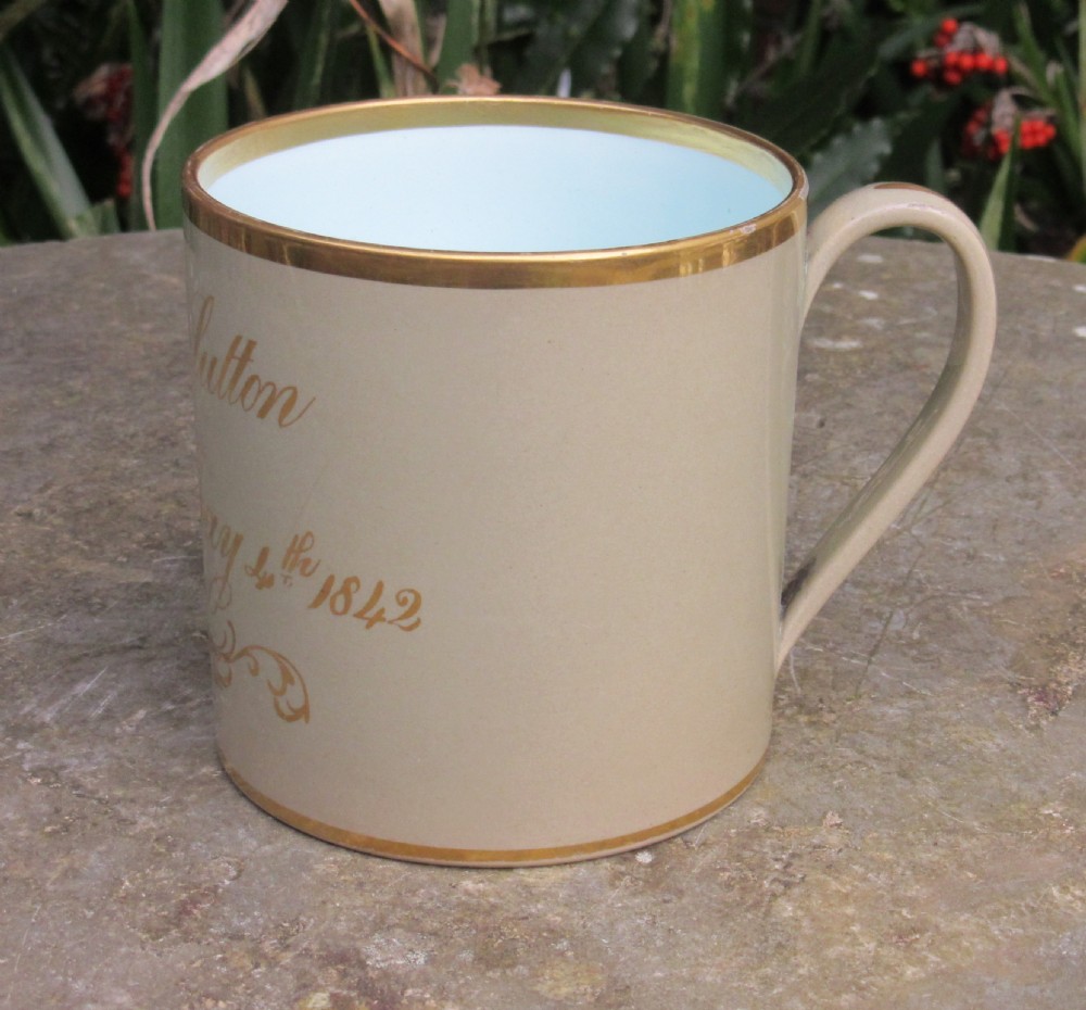 WEDGWOOD DRABWARE CHRISTENING MUG 1842 View II