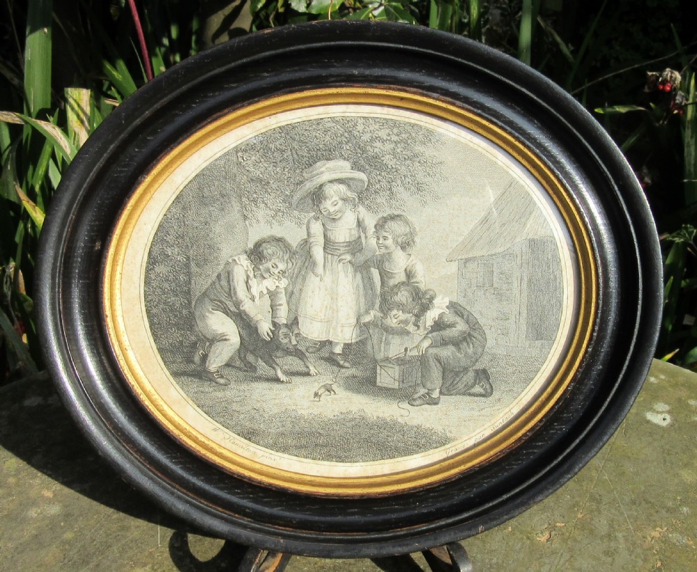PAIR 19thC SUNTACH ENGRAVINGS OF CHILDREN AT PLAY View II
