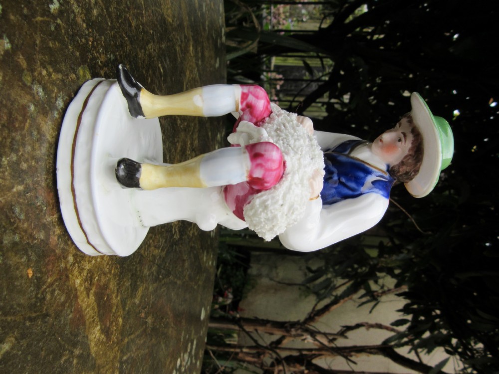 ANTIQUE STAFFORDSHIRE SHEEP SHEARING FIGURE c1840 View II