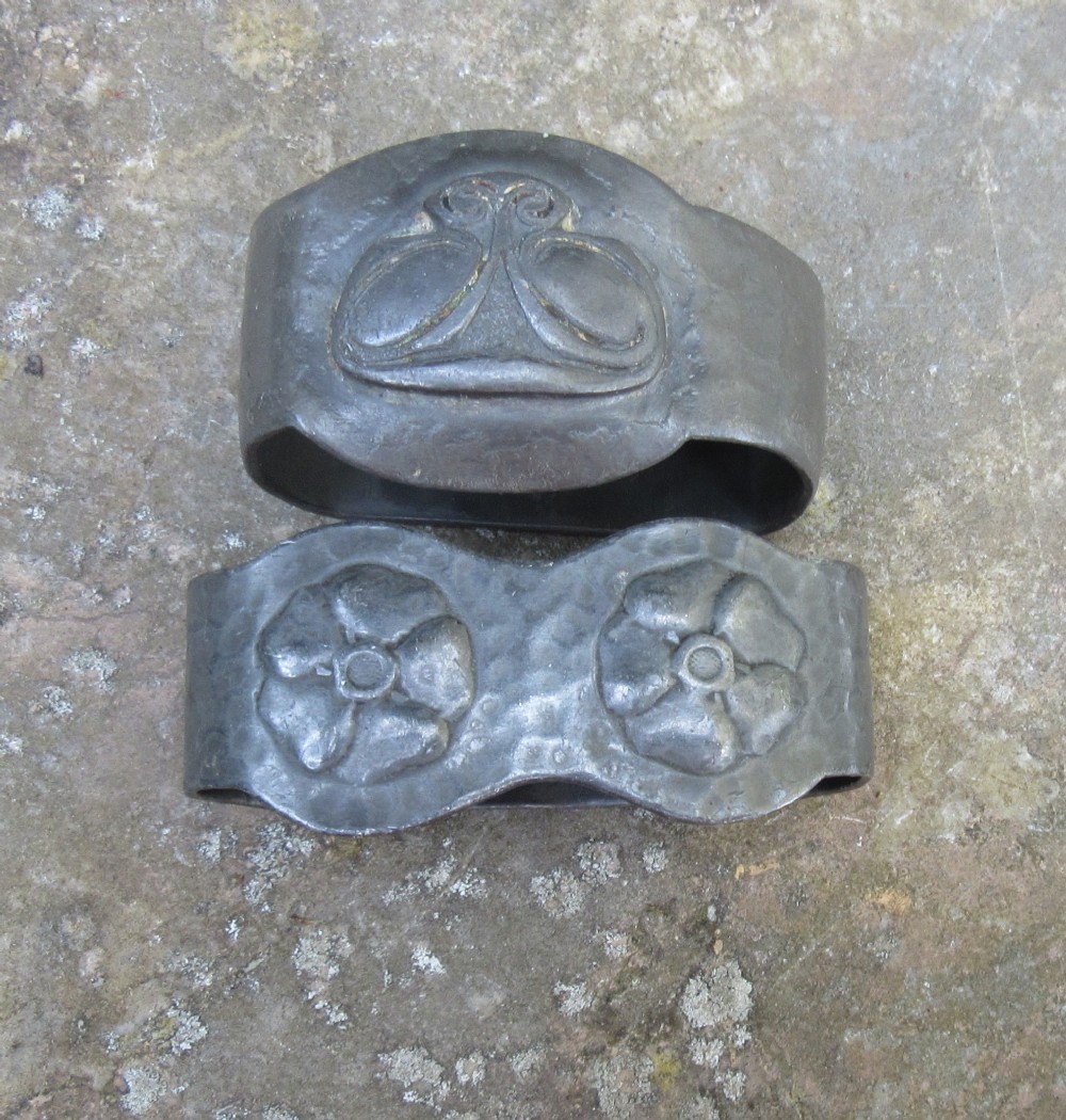 TWO LIBERTY TUDRIC PEWTER NAPKIN RINGS 