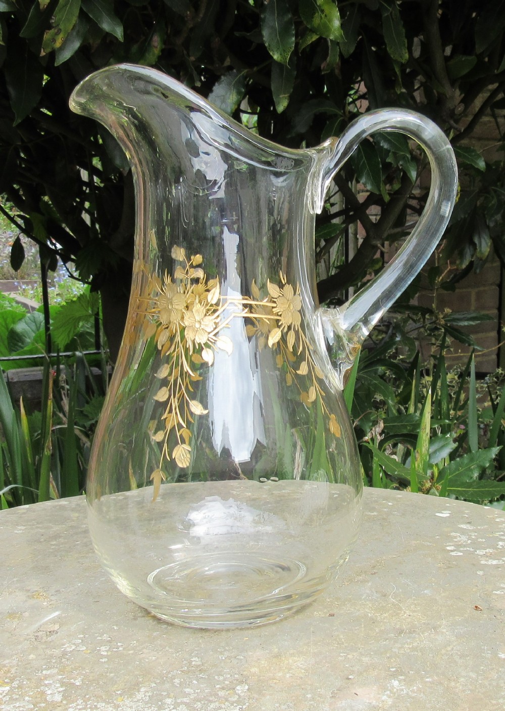 LARGE VICTORIAN GILDED WATER JUG c1880