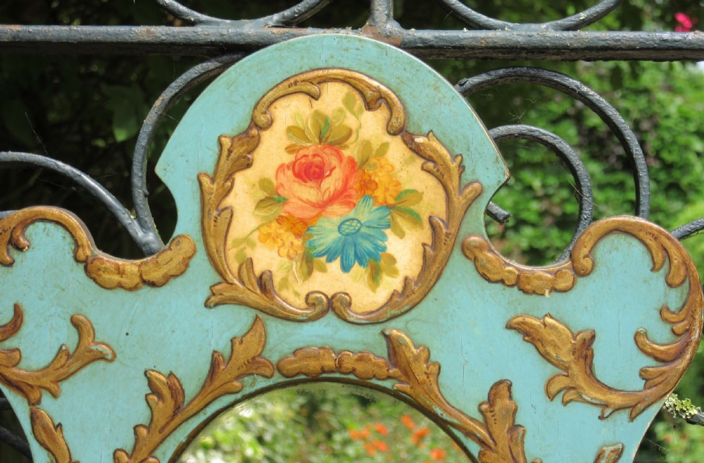 ITALIAN STYLE PAINTED AND DECORATED MIRROR c1920 View III