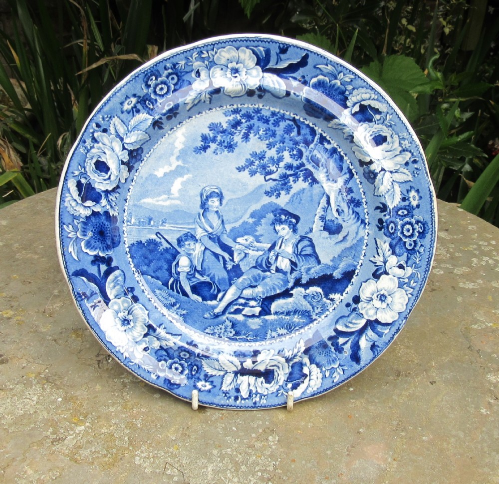 PHILLIPS LONGPORT 'THE PIPING SHEPHERD' PLATE c1830
