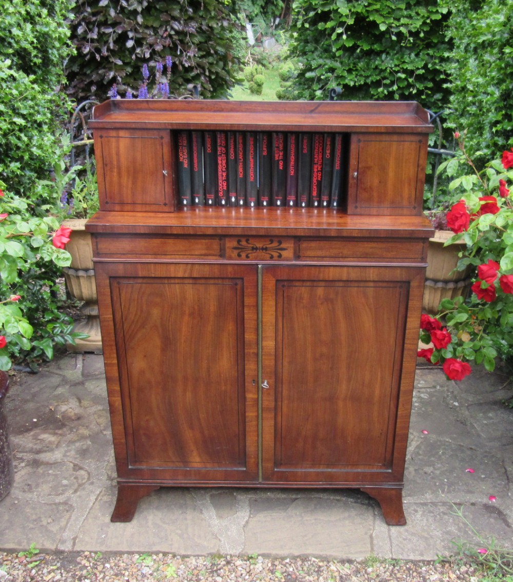 REGENCY INLAID MAHOGANY BOOKCASE c1820