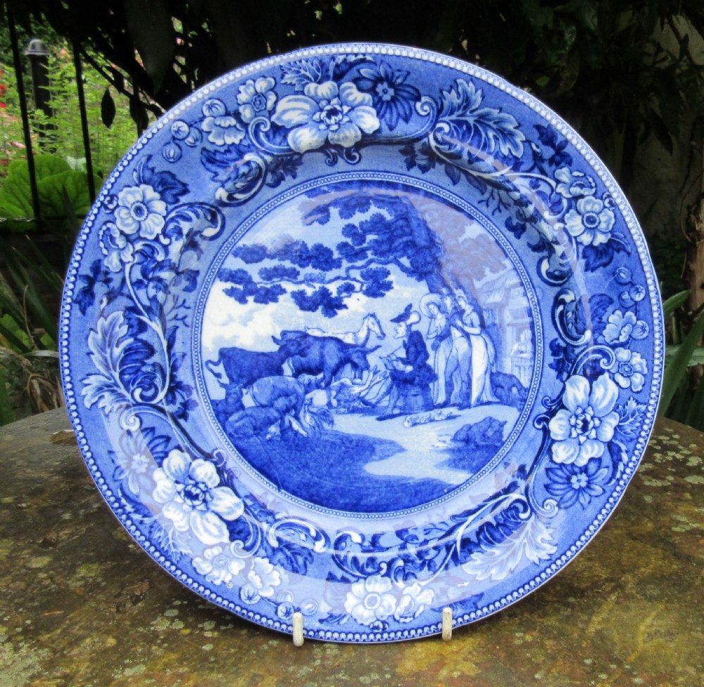 ANTIQUE BLUE & WHITE DR. SYNTAX PLATE c1900