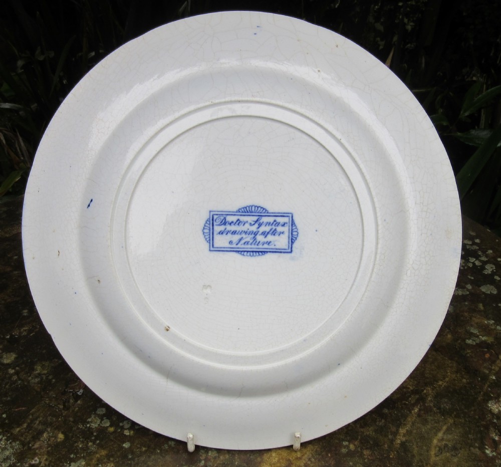 ANTIQUE BLUE & WHITE DR. SYNTAX PLATE c1900 View II
