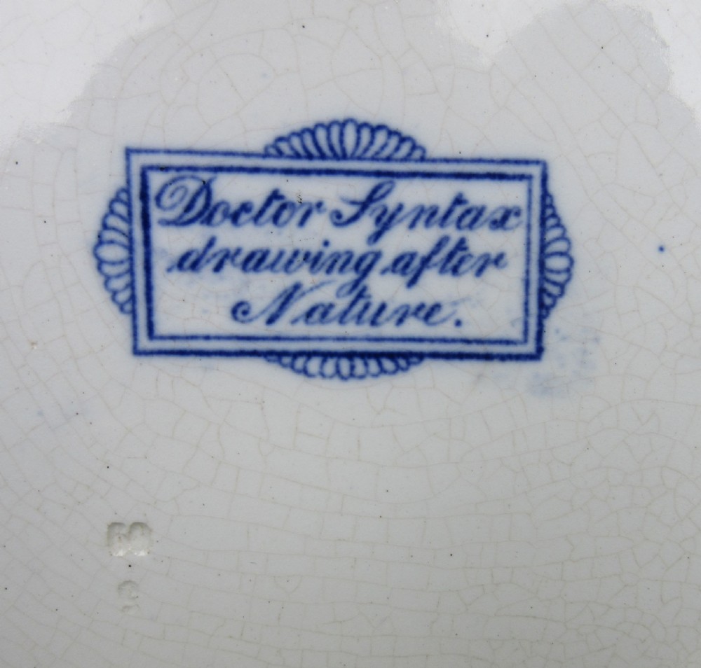 ANTIQUE BLUE & WHITE DR. SYNTAX PLATE c1900 View III