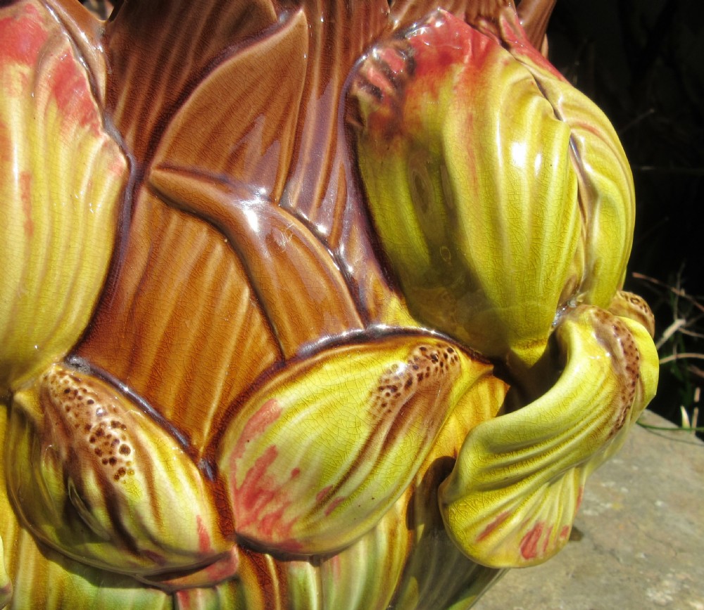BRETBY MAJOLICA IRIS JARDINIERE c1890 View VI