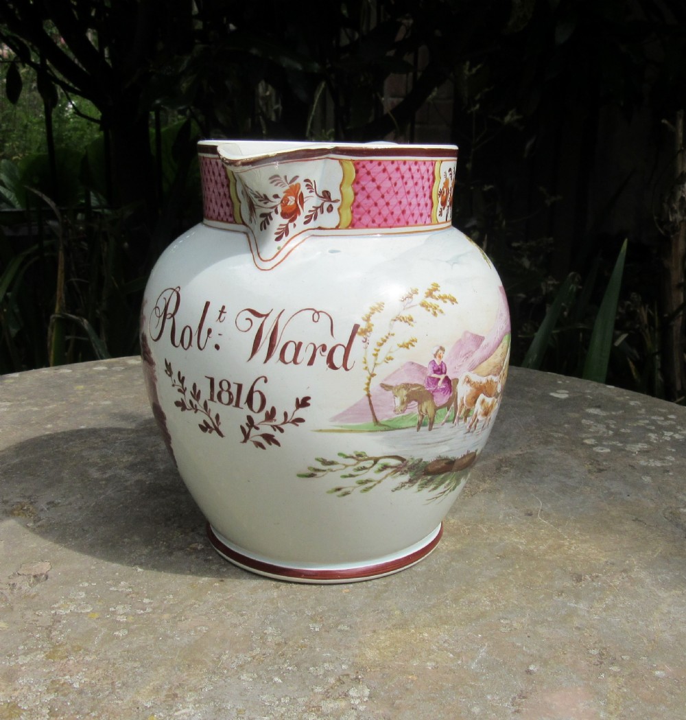ENGLISH CREAMWARE JUG ROBERT WARD 1816
