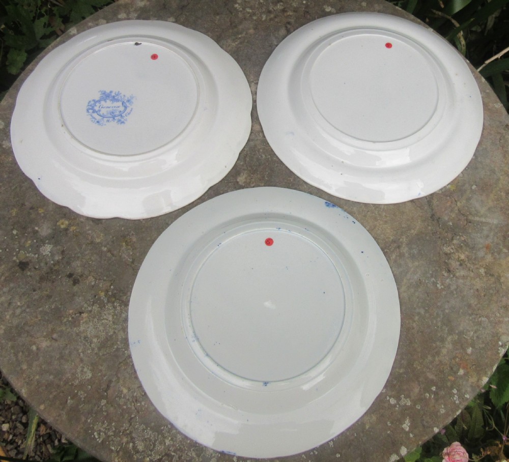 SIX ENGLISH BLUE & WHITE POTTERY PLATES 1800-1840 View III