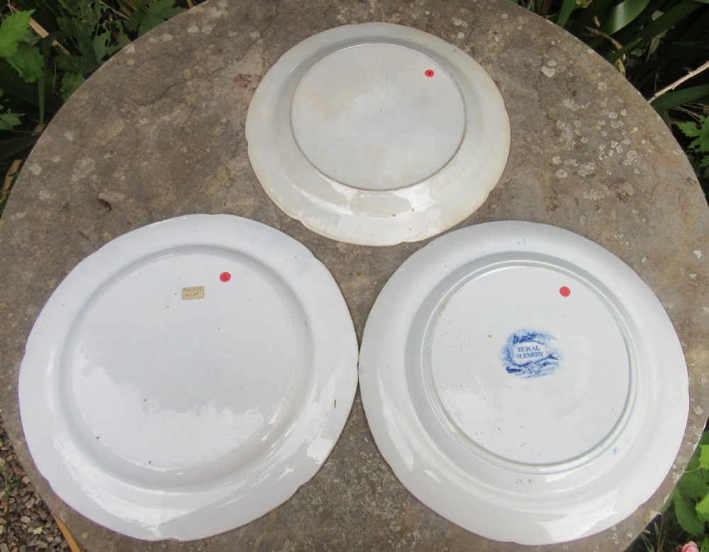 SIX ENGLISH BLUE & WHITE POTTERY PLATES 1800-1840 View IV
