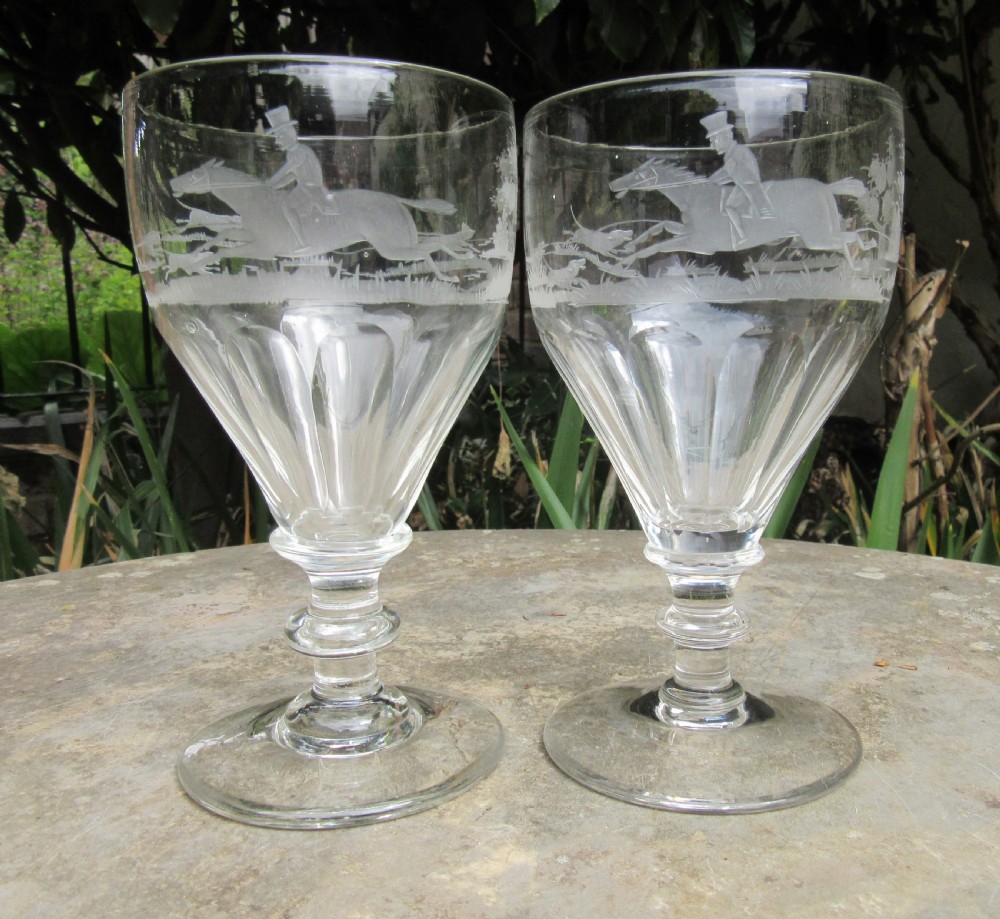 PAIR 19thC ENGRAVED HUNTING GLASSES