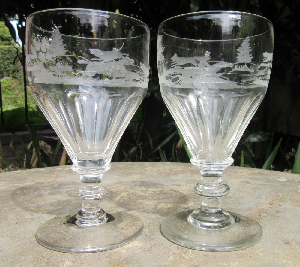 PAIR 19thC ENGRAVED HUNTING GLASSES View III