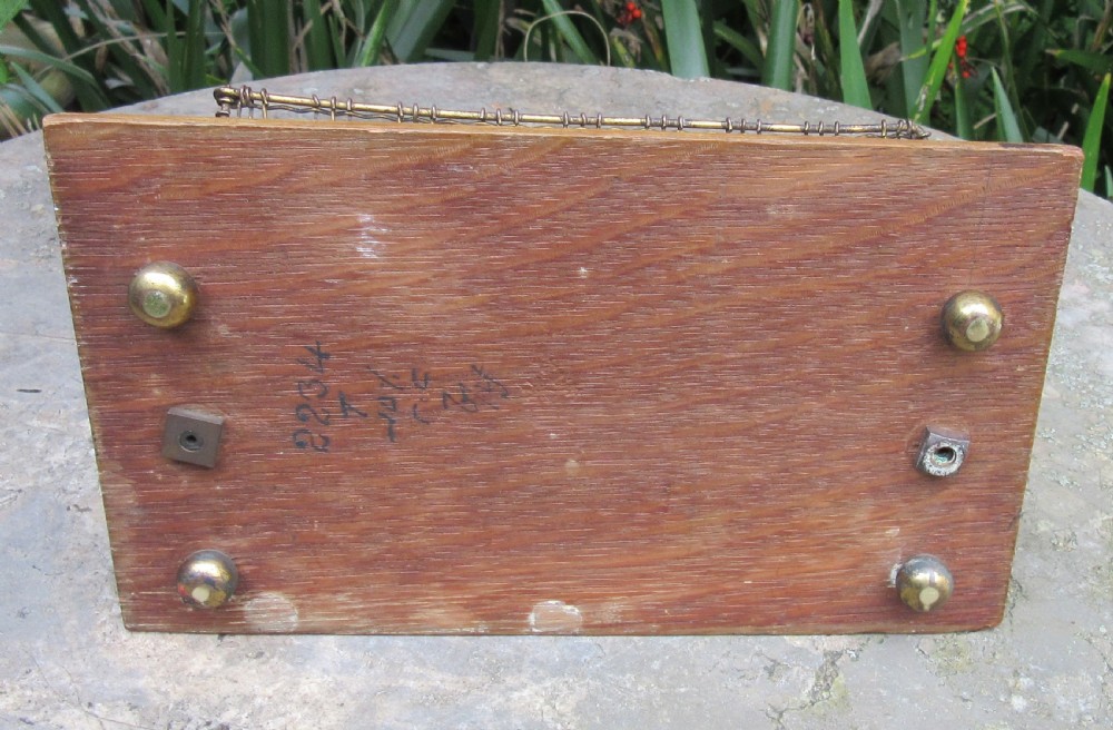 WILLIAM TONKS BRASS & OAK LETTER RACK c1890 View VI