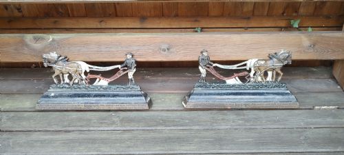 Antique Pair Cold Painted Chimney Ornaments/Door Stops/Bookends