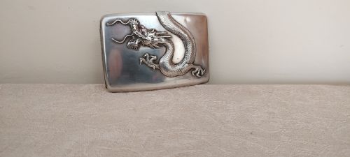 Art Deco Chinese Silver Cigarette Case Gilt Gold Inner 