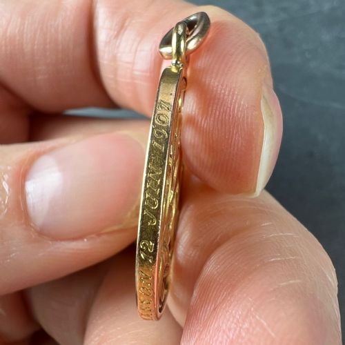 ANTIQUE FRENCH 18K YELLOW GOLD OMMO INITIALS MONOGRAM CHARM PENDANT - ADDITIONAL PHOTO 3