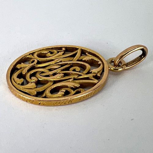 ANTIQUE FRENCH 18K YELLOW GOLD OMMO INITIALS MONOGRAM CHARM PENDANT - ADDITIONAL PHOTO 16