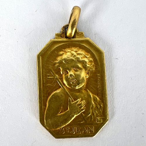 FRENCH SAINT JOHN THE BAPTIST JEAN 18K YELLOW GOLD CHARM PENDANT - ADDITIONAL PHOTO 11