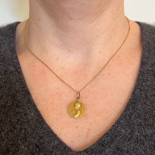 FRENCH TAIRAC SAINT JOHN THE BAPTIST JEAN 18K YELLOW GOLD CHARM PENDANT - ADDITIONAL PHOTO 3