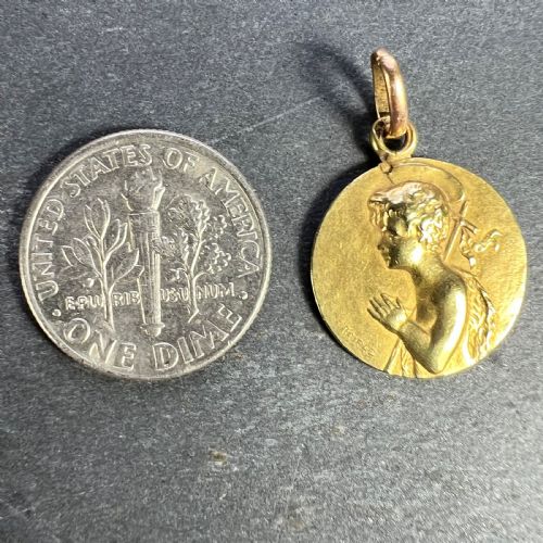 FRENCH TAIRAC SAINT JOHN THE BAPTIST JEAN 18K YELLOW GOLD CHARM PENDANT - ADDITIONAL PHOTO 10