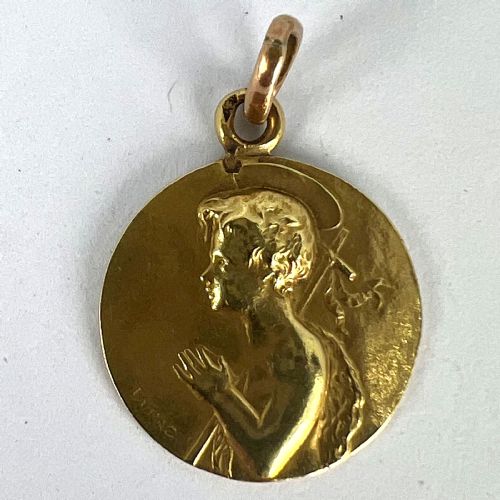 FRENCH TAIRAC SAINT JOHN THE BAPTIST JEAN 18K YELLOW GOLD CHARM PENDANT - ADDITIONAL PHOTO 11