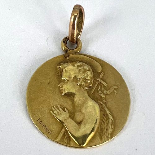 FRENCH TAIRAC SAINT JOHN THE BAPTIST JEAN 18K YELLOW GOLD CHARM PENDANT - ADDITIONAL PHOTO 12