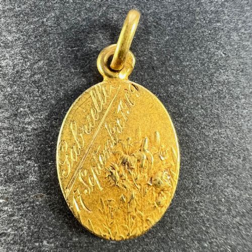 FRENCH VERN MADONNA AND CHILD 18K YELLOW GOLD CHARM PENDANT - ADDITIONAL PHOTO 2