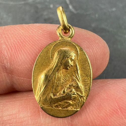 FRENCH VERN MADONNA AND CHILD 18K YELLOW GOLD CHARM PENDANT - ADDITIONAL PHOTO 7