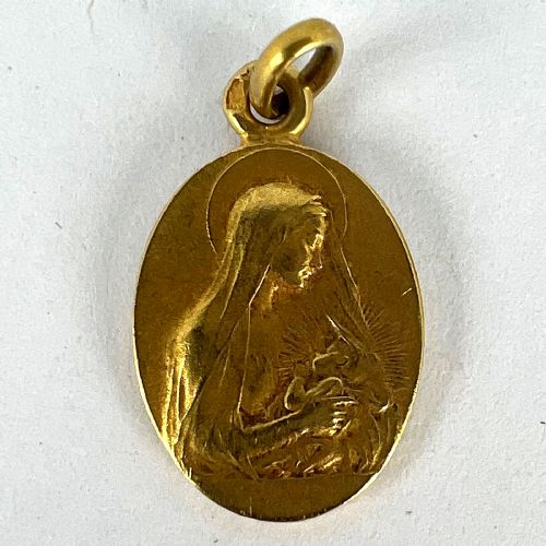 FRENCH VERN MADONNA AND CHILD 18K YELLOW GOLD CHARM PENDANT - ADDITIONAL PHOTO 10