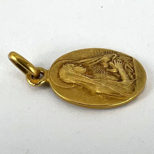 FRENCH VERN MADONNA AND CHILD 18K YELLOW GOLD CHARM PENDANT - ADDITIONAL PHOTO 13