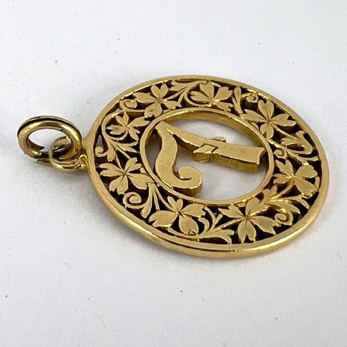 LUCKY 'NUMBER 7' FOUR LEAF CLOVER 18K YELLOW GOLD GOOD LUCK CHARM PENDANT - ADDITIONAL PHOTO 12