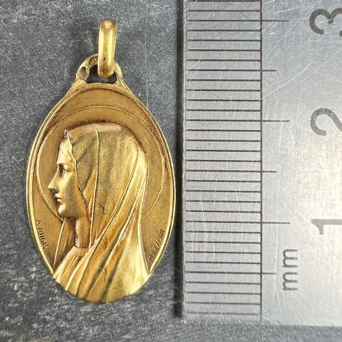 FRENCH AUGIS MAZZONI VIRGIN MARY 18K YELLOW GOLD PENDANT - ADDITIONAL PHOTO 8