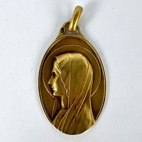 FRENCH AUGIS MAZZONI VIRGIN MARY 18K YELLOW GOLD PENDANT - ADDITIONAL PHOTO 10