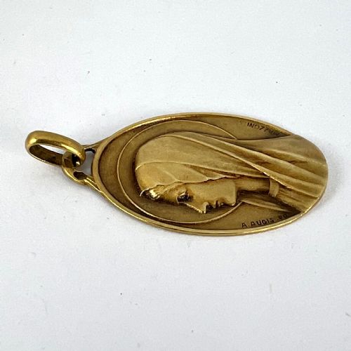 FRENCH AUGIS MAZZONI VIRGIN MARY 18K YELLOW GOLD PENDANT - ADDITIONAL PHOTO 13