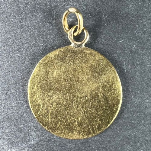 FRENCH BONHEUR GOOD LUCK 18K YELLOW GOLD LUCKY CHARM MEDAL PENDANT - ADDITIONAL PHOTO 3