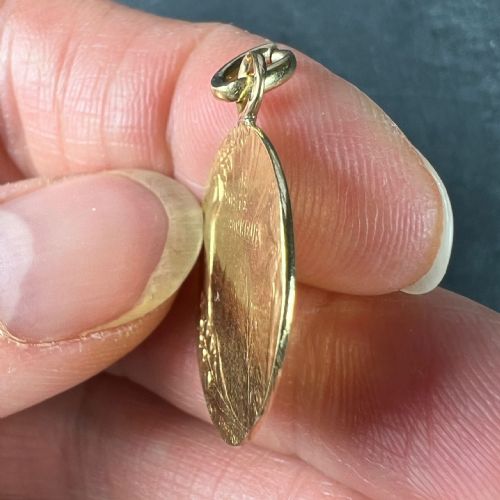 FRENCH BONHEUR GOOD LUCK 18K YELLOW GOLD LUCKY CHARM MEDAL PENDANT - ADDITIONAL PHOTO 7