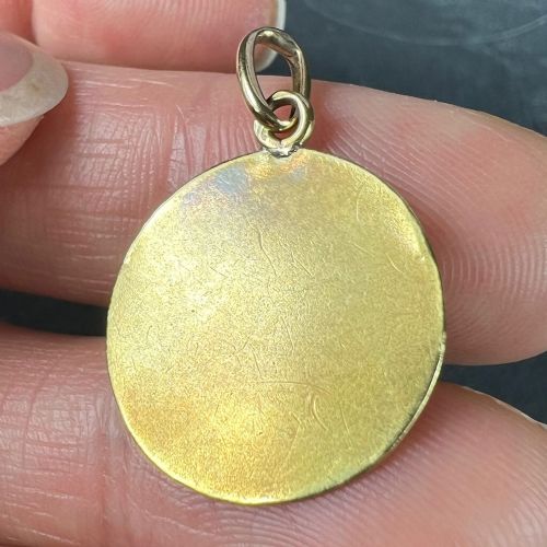FRENCH LASSERRE JESUS CHRIST COMMUNION 18K YELLOW GOLD MEDAL CHARM PENDANT - ADDITIONAL PHOTO 7