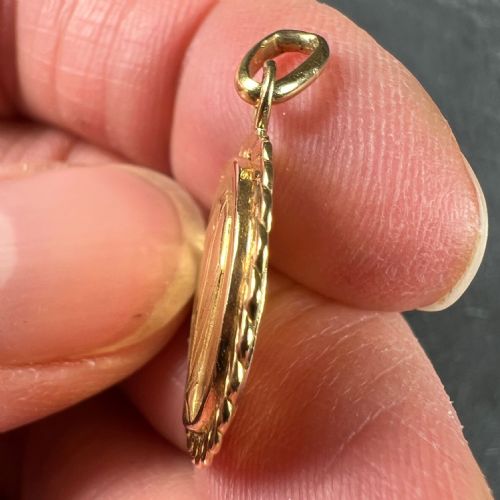 FRENCH VIRGIN MARY 18K YELLOW GOLD MEDAL PENDANT - ADDITIONAL PHOTO 6