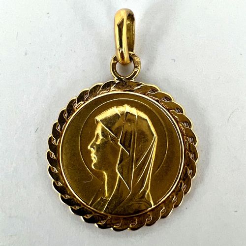 FRENCH VIRGIN MARY 18K YELLOW GOLD MEDAL PENDANT - ADDITIONAL PHOTO 10