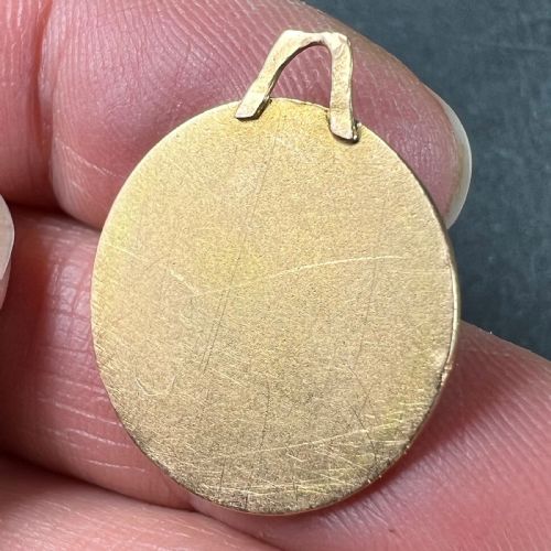 VINTAGE FRENCH ST CHRISTOPHER 18K YELLOW GOLD CHARM PENDANT - ADDITIONAL PHOTO 7
