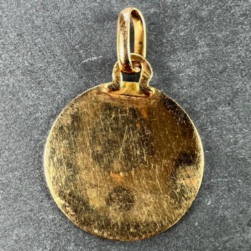 FRENCH PERRIAT VIRGIN MARY 18K YELLOW GOLD PENDANT CHARM - ADDITIONAL PHOTO 2