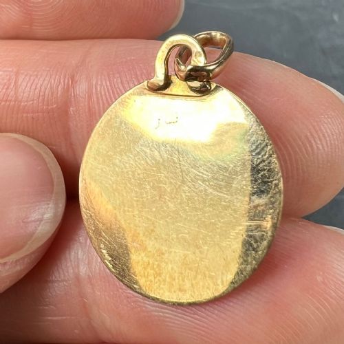 FRENCH PERRIAT VIRGIN MARY 18K YELLOW GOLD PENDANT CHARM - ADDITIONAL PHOTO 9